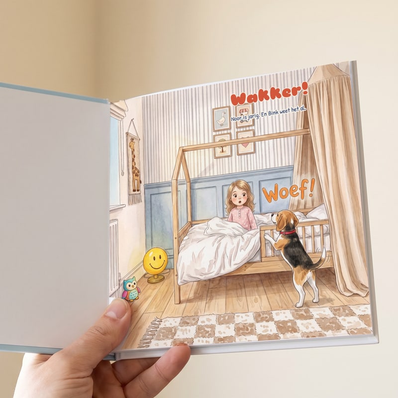 Het gedrukte boek, open op pagina 1